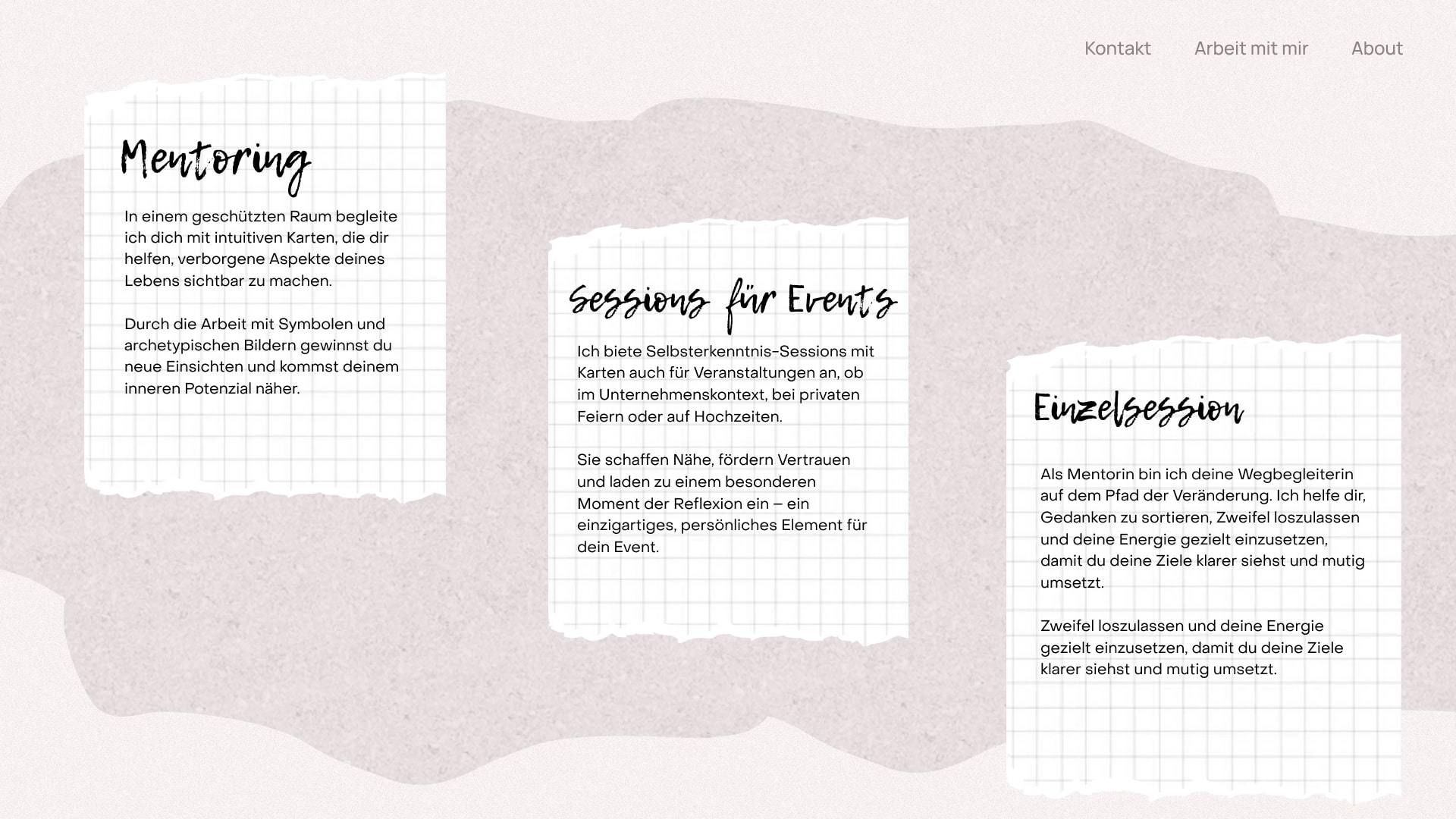Mentorin Design der Website